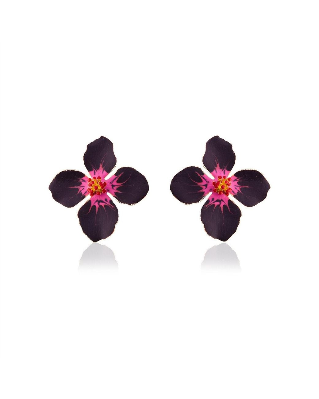 Milou Jewelry Purple Clover Flower Earrings