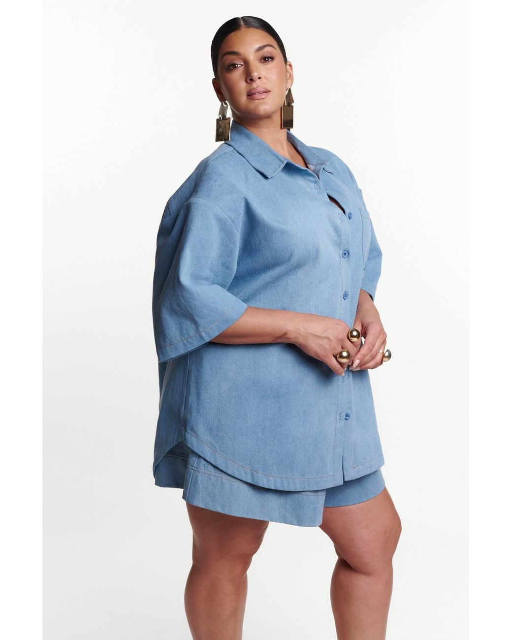 Ofuure Blue Light Denim Kiara Shorts