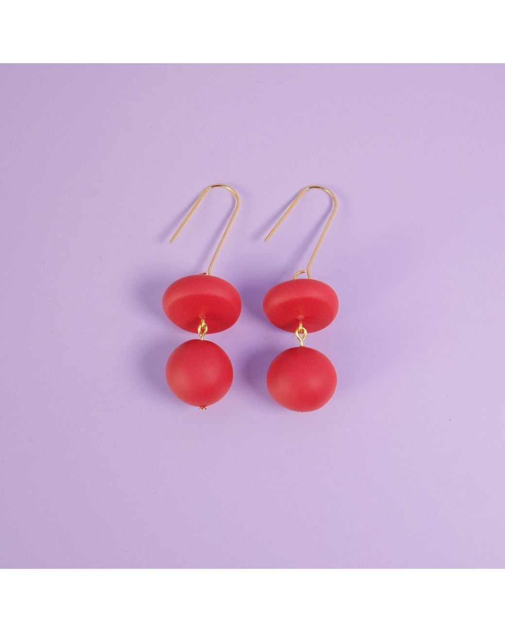 By Chavelli Red Bead Dangle Earrings