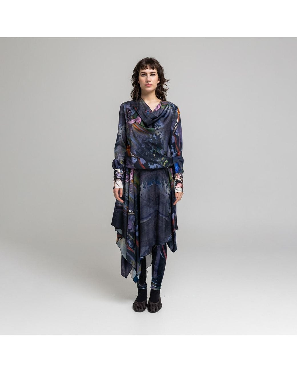 ARTISTA Blue Serena Cowl Neck Blouse