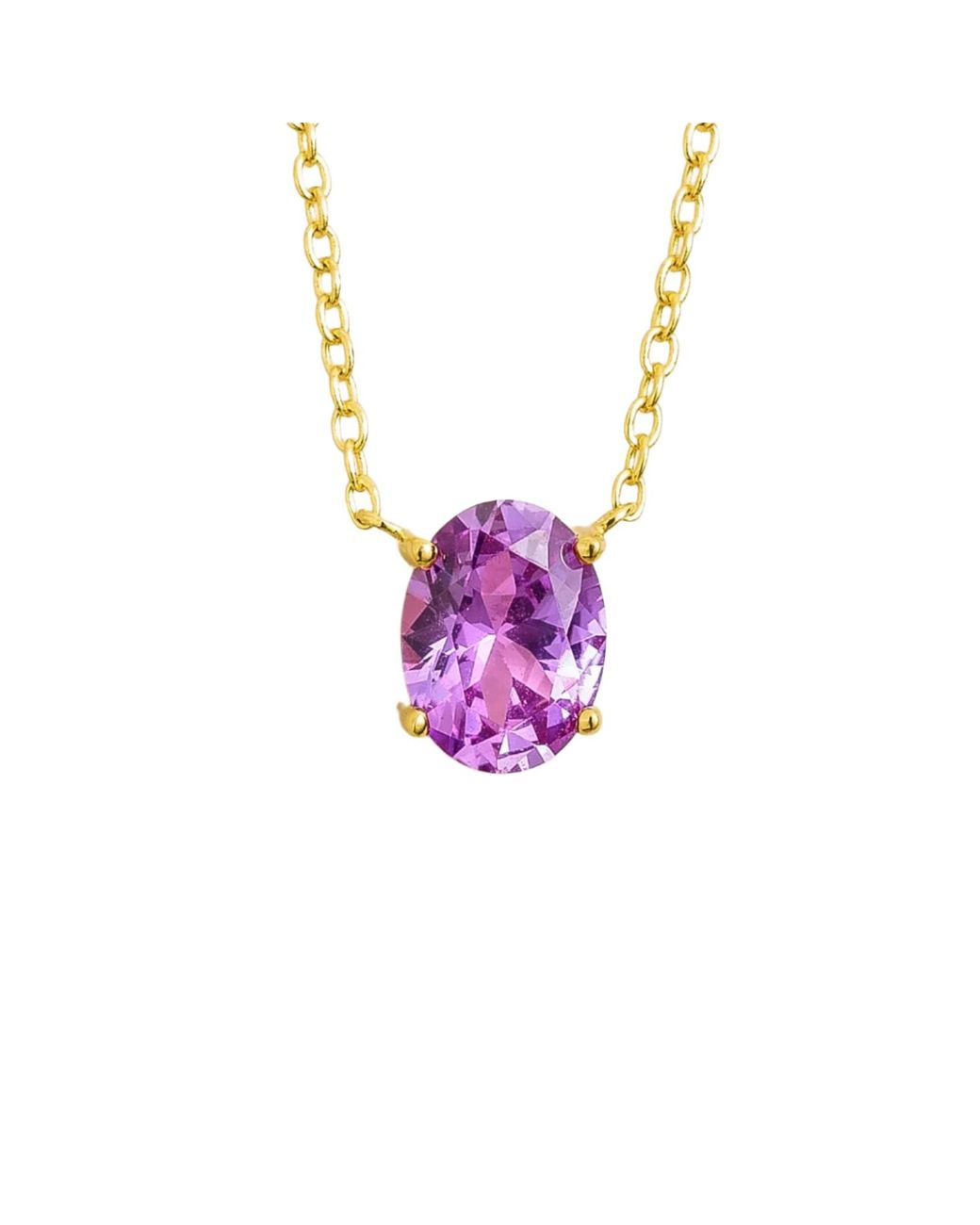 Juvetti Purple Ovo Necklace Set With Sapphire