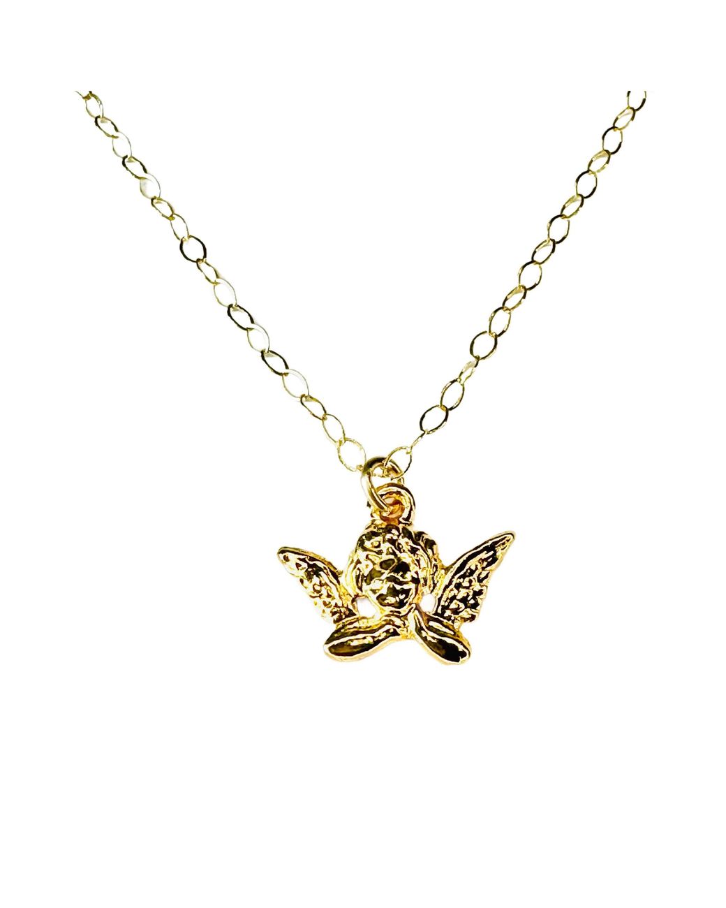 Lexi Jewelry Metallic Golden Angel Charm Necklace