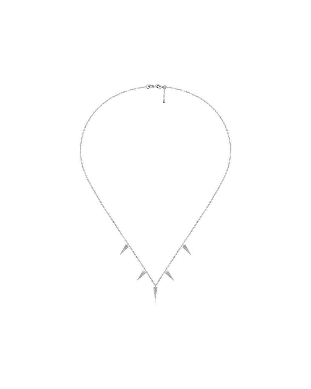 Genevieve Collection Metallic 18K Triangle Shape Diamond Necklace Choker