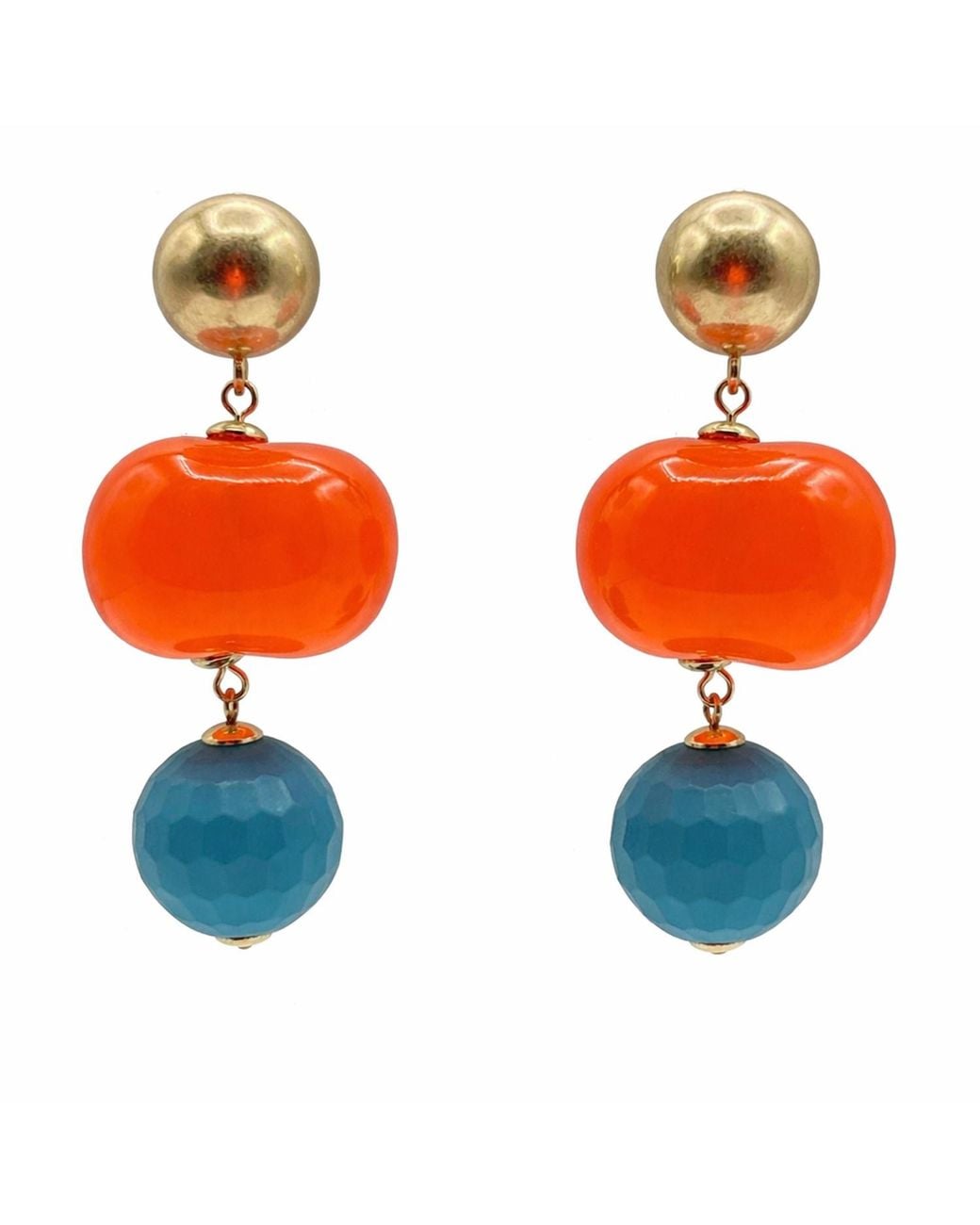 Michael Nash Jewelry Orange Analise Triple And Resin Pierced Earrings