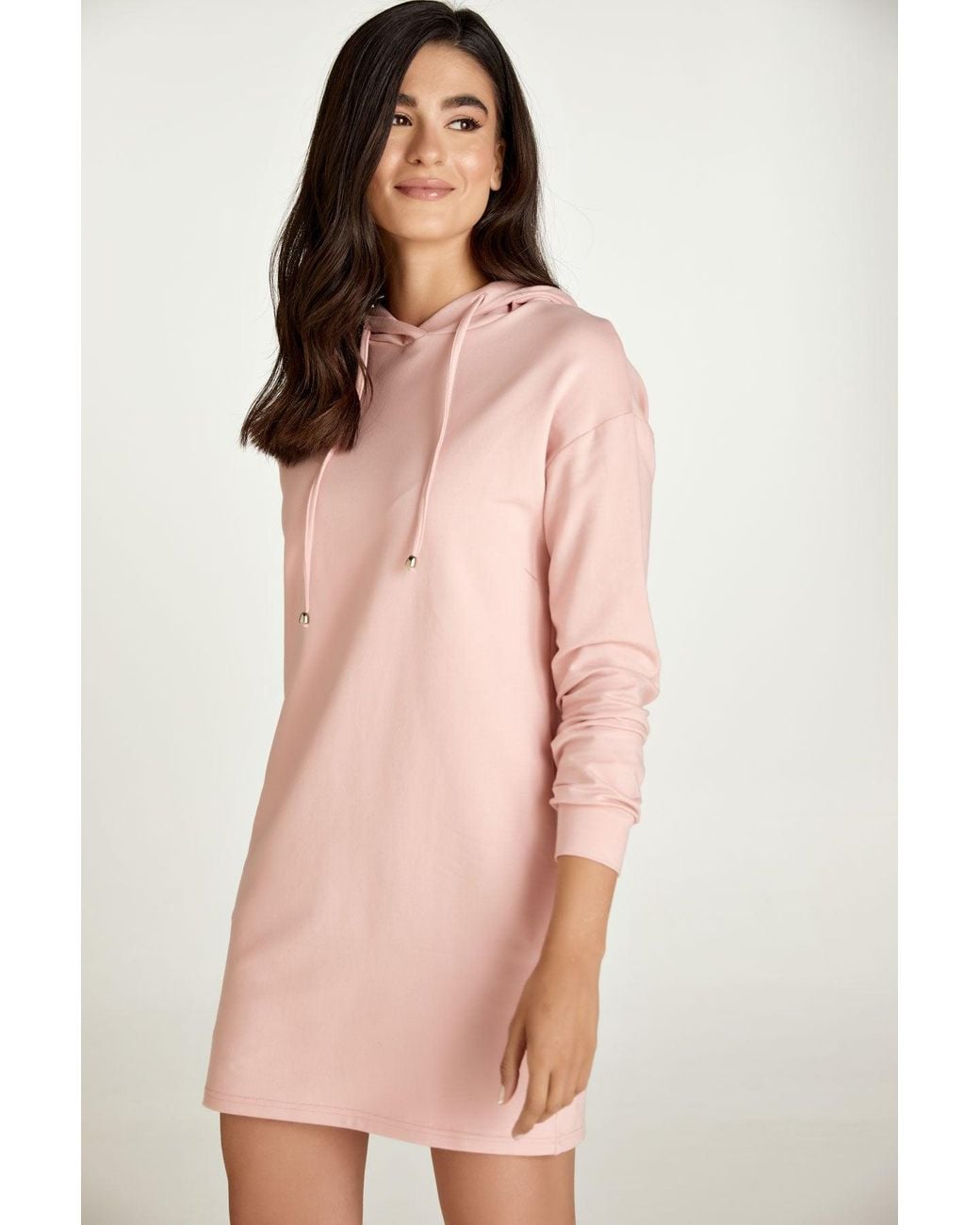 Conquista Pink Hooded Mini Dress
