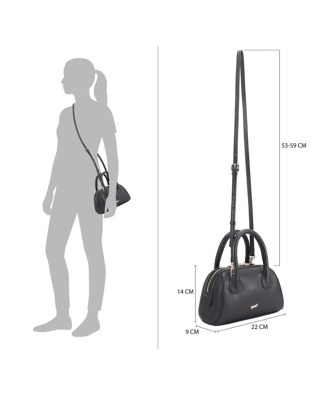Paul Costelloe Black Astria Crossbody Bag