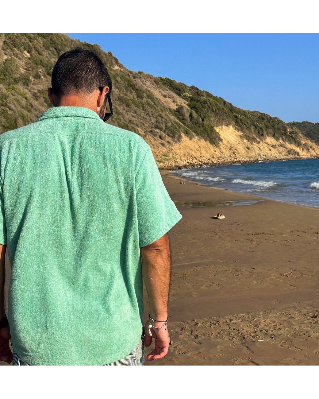 Little Mariner Green Sage Terry Shirt for men