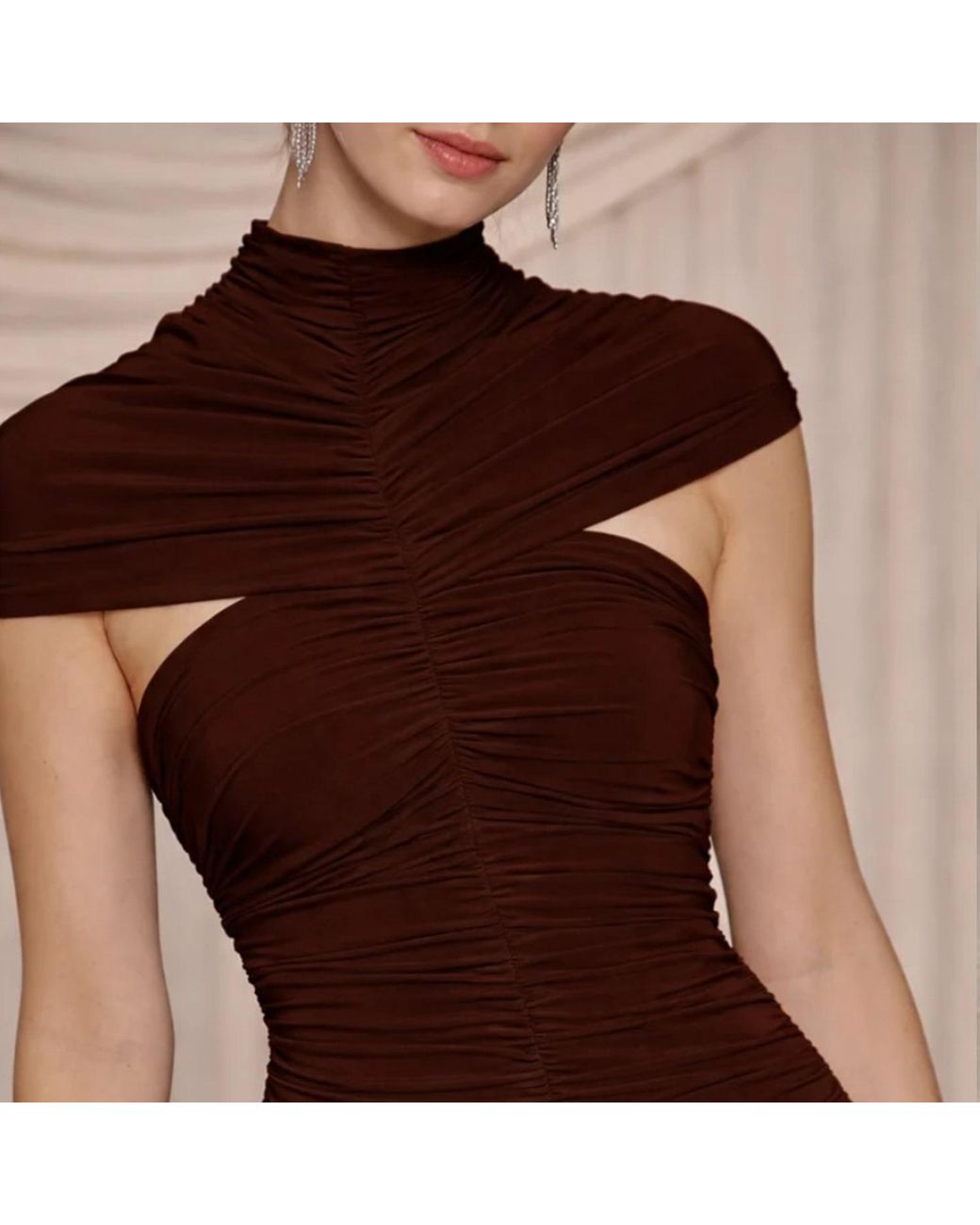 Koahari Brown Drama Dress