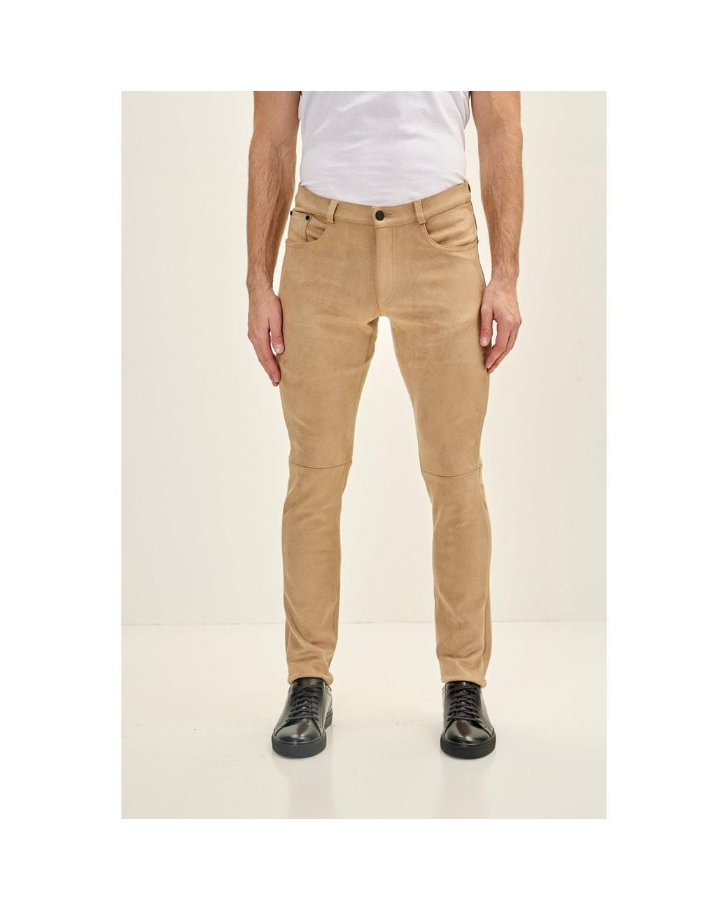 Ron Tomson Natural Neutrals Microsuede Lightweight Tapered Pants for men
