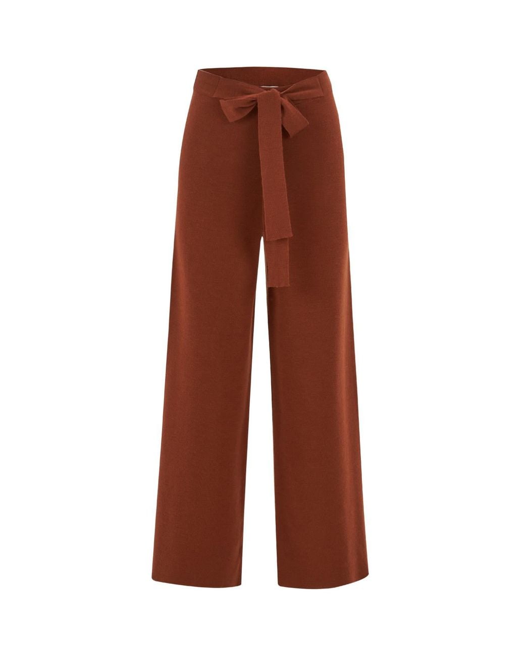 Peraluna Brown Bell Bottom Knit Trousers