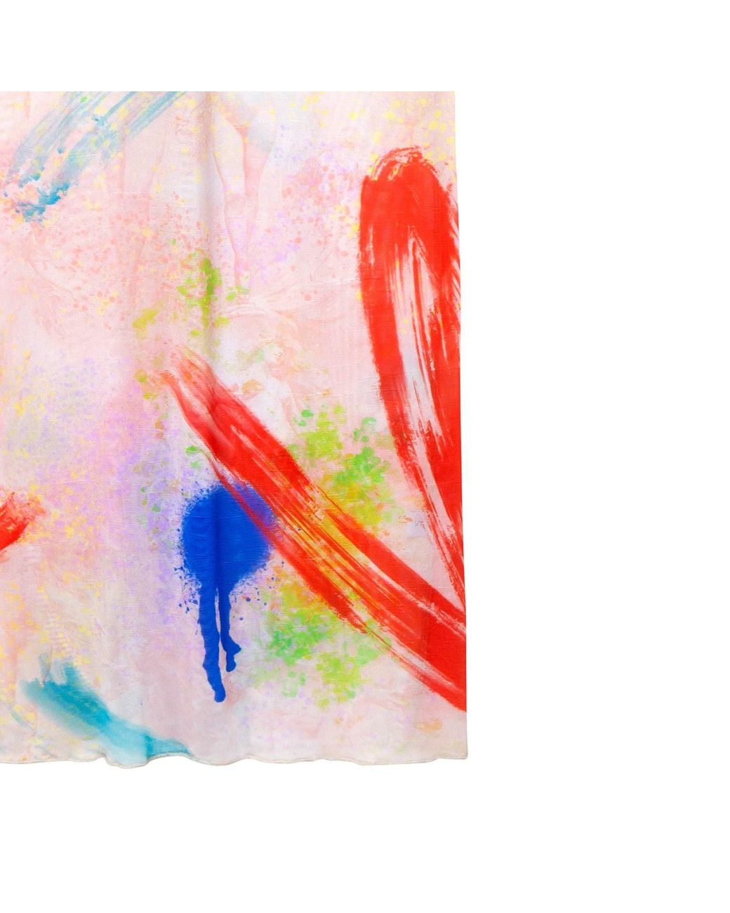 Audrey Vallens Red Brush Stroke Mesh Dress