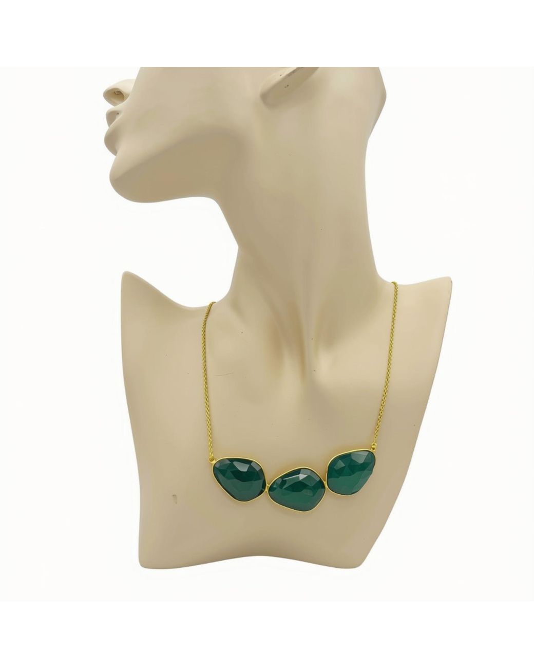 Heritagemoda Green Onyx Statement Necklace