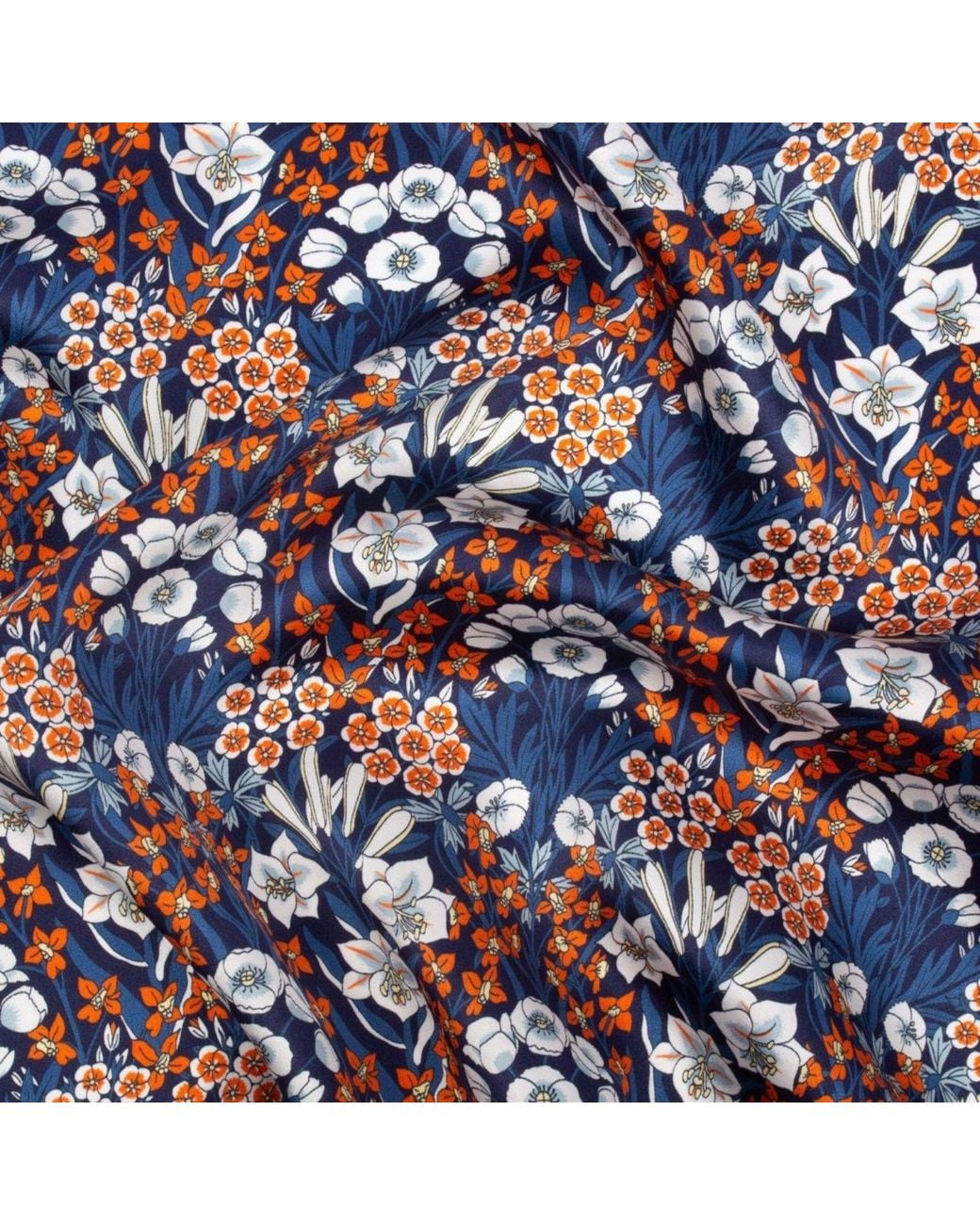 LE COLONEL Blue Liberty Primrose Silk Square