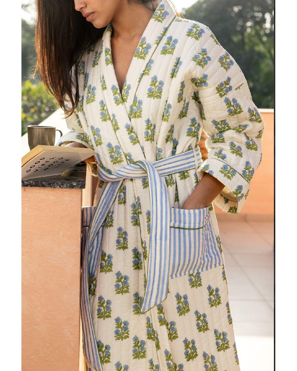 chinese dress ladies Reversible Dressing Gown in Versailles