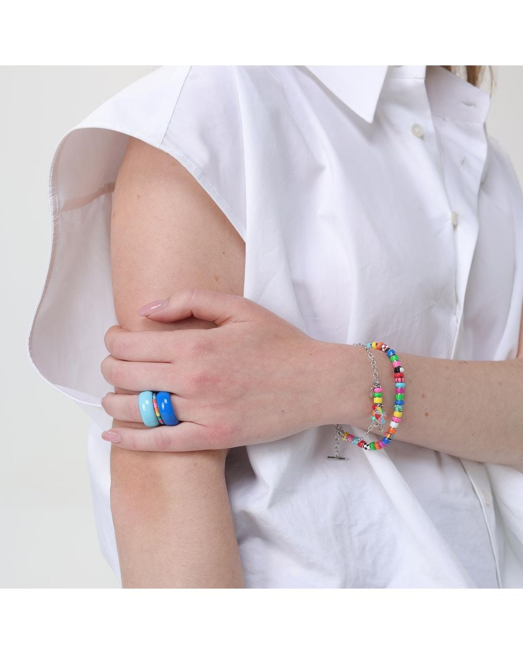 Pinnole Blue Thick Ring