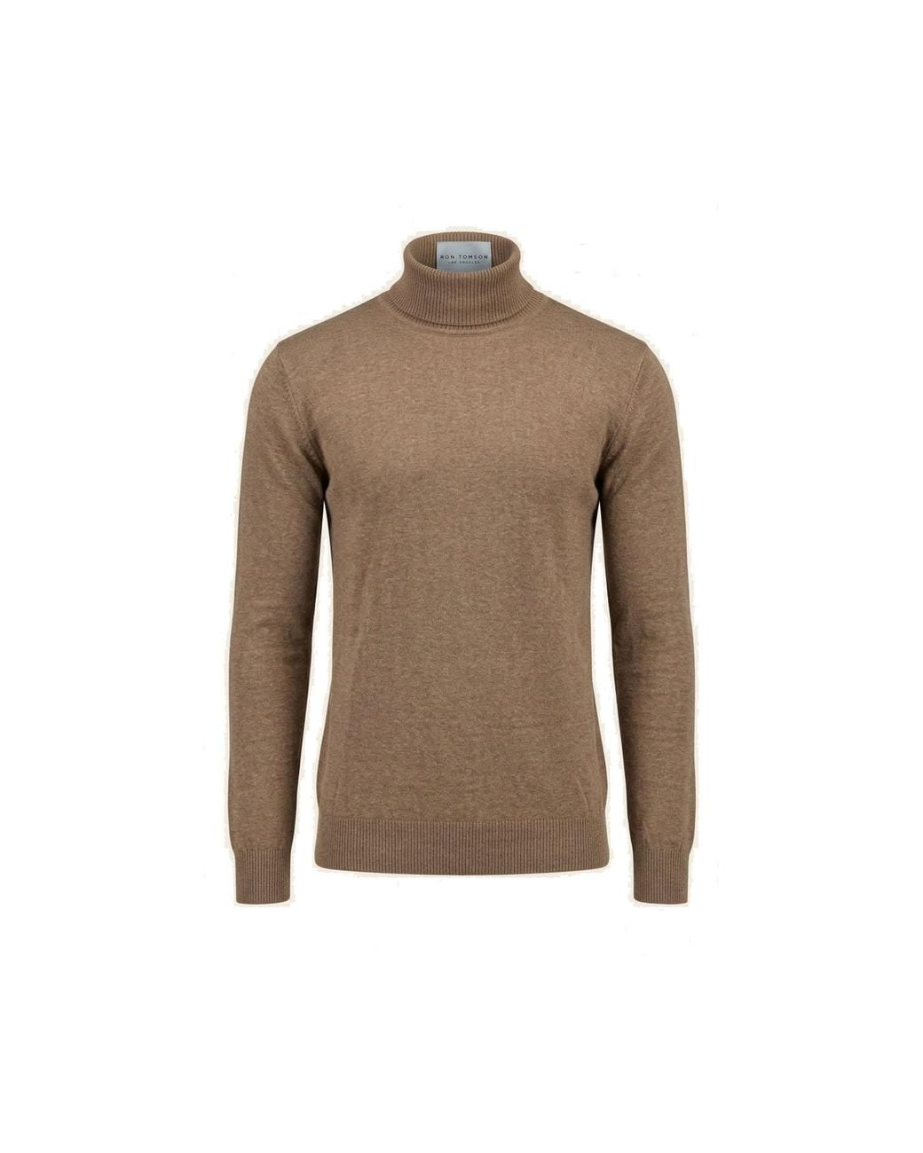 Ron Tomson Brown Neutrals Roll Neck Knit Sweater for men