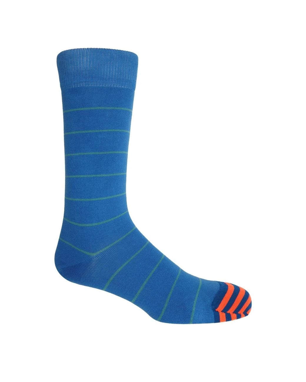 Peper Harow - Made in England Blue Thin Stripe Luxury Crew & Trainer Socks Bundle for men