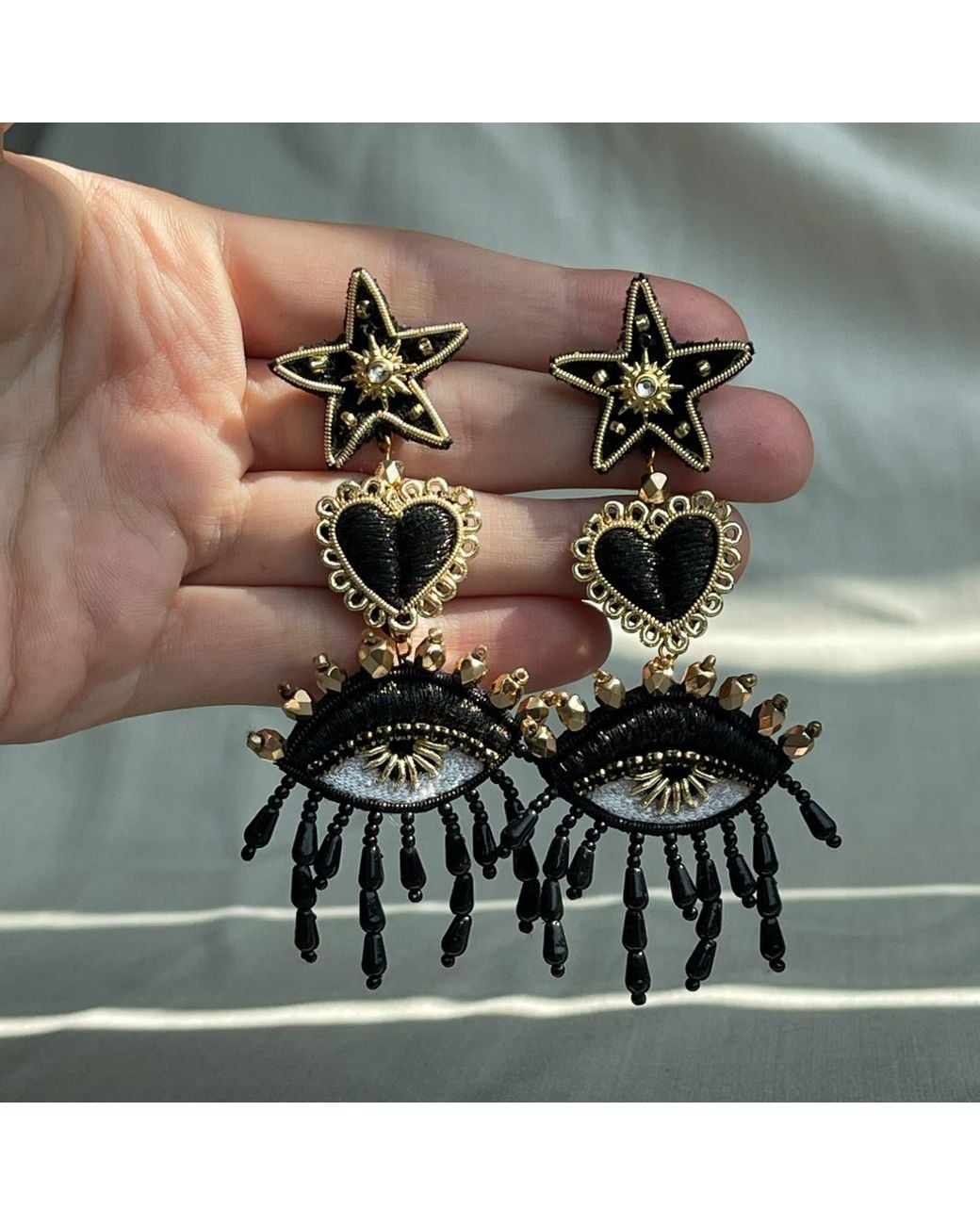VETKA Black Statement Dangle Earrings – Gilded Secret