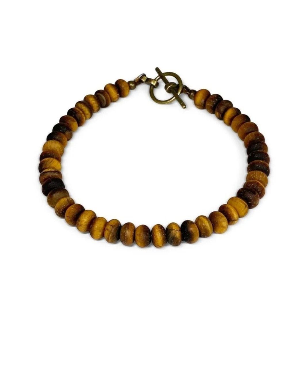 Rachel Nathan Brown Neutrals Slim: Tiger's Eye Bracelet for men