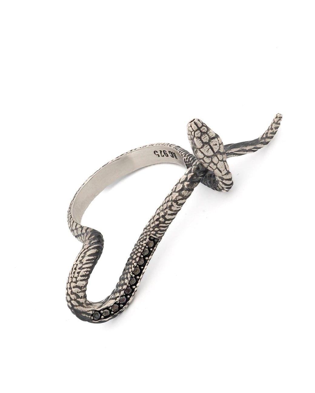 Ebru Jewelry Metallic Mythology Snake Sterling & Diamond Design Ring