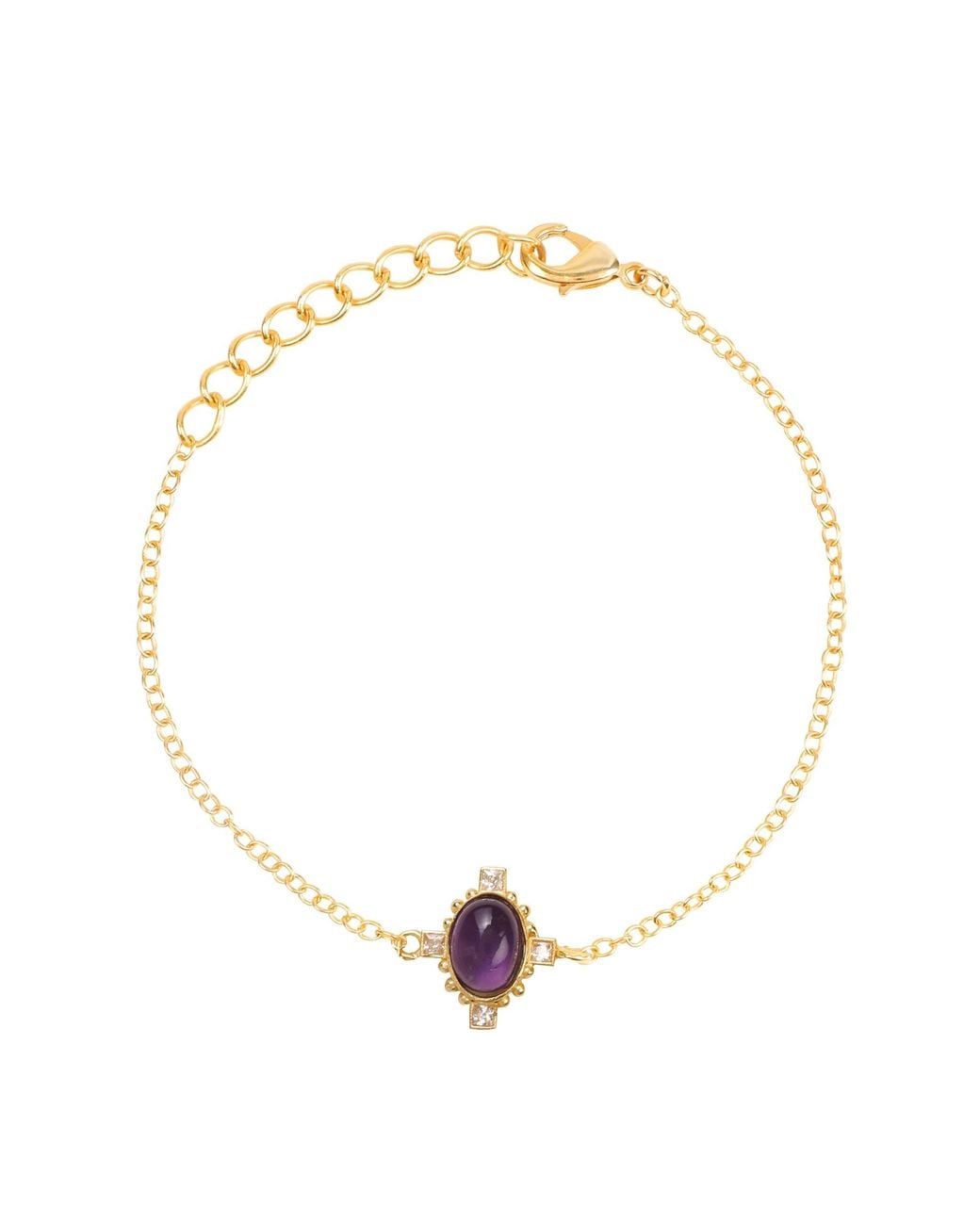 Lila Rasa White Amethyst Cz February Birthstone Brings Good Luck, Stability & Intuition Jewellery Set Necklace, Earrings & Bracelet