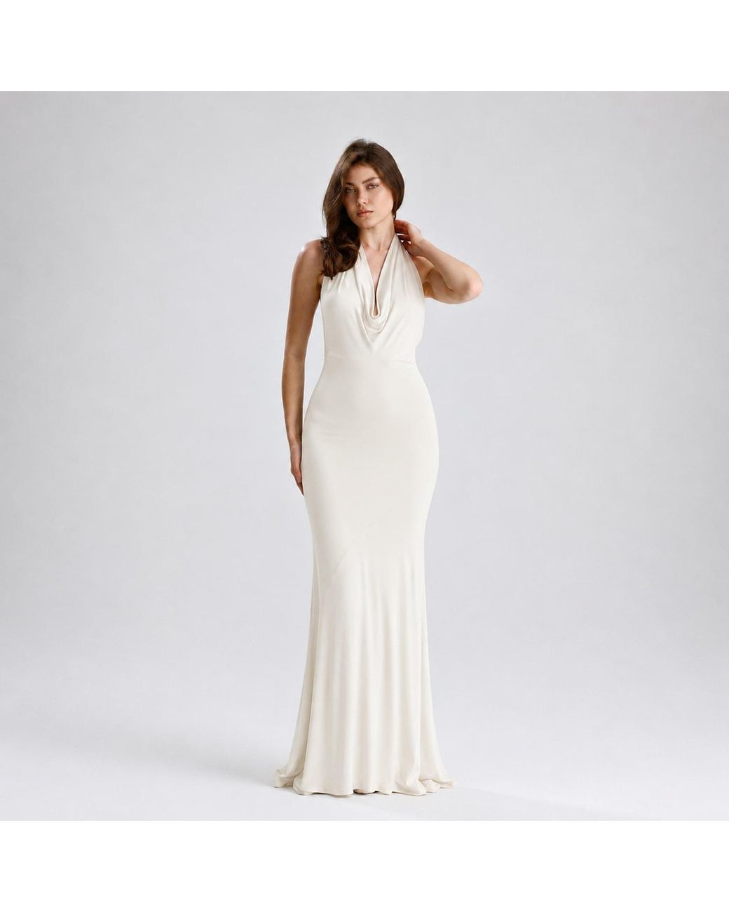 Maison De Gala White Neutrals Selene Ivory Gown