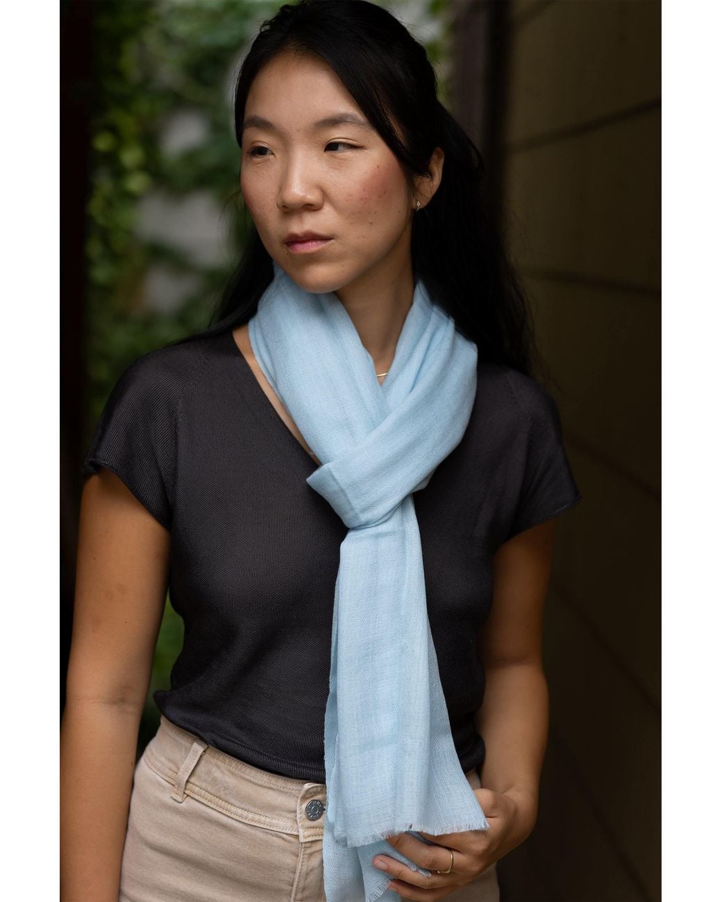 Stovaria Blue Sky Cashmere Handwoven Scarf
