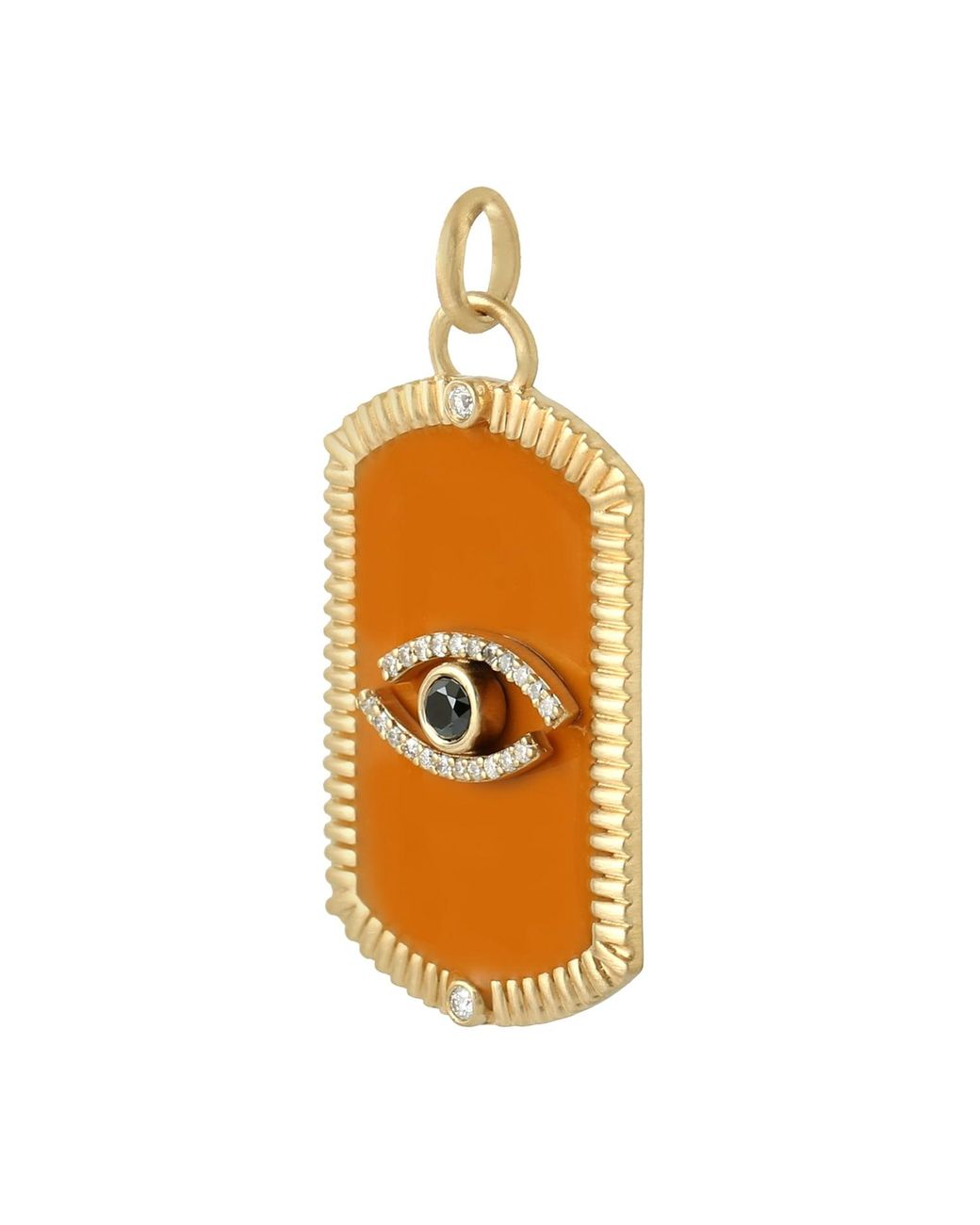 Artisan Metallic 18K Enamel & Diamond Evil Eye Pendant
