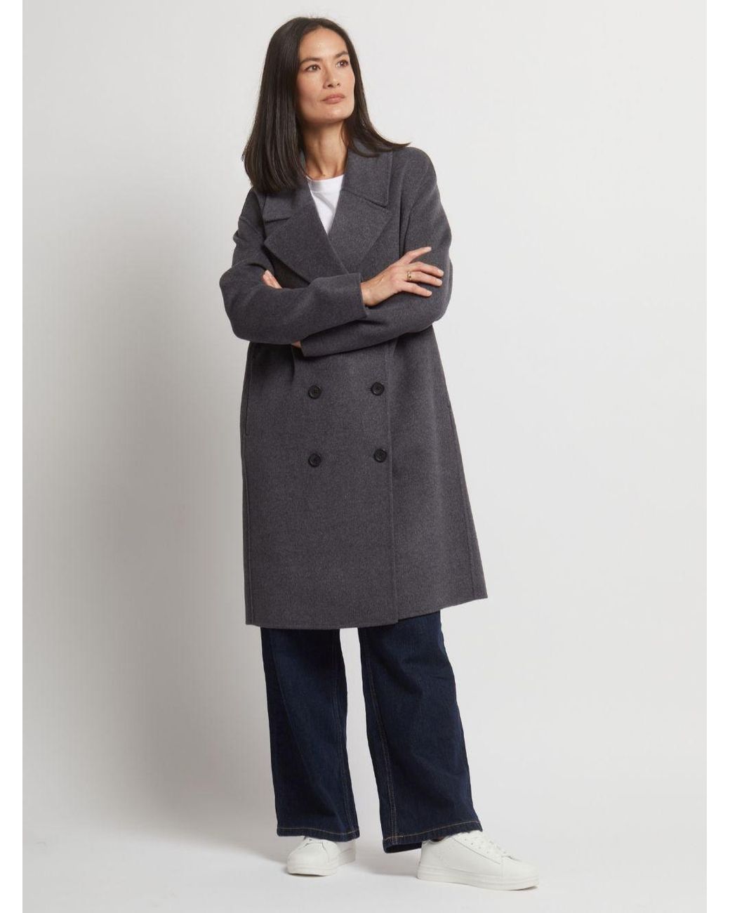 Guards London Blue Flora Wool Cashmere Double Breasted Coat