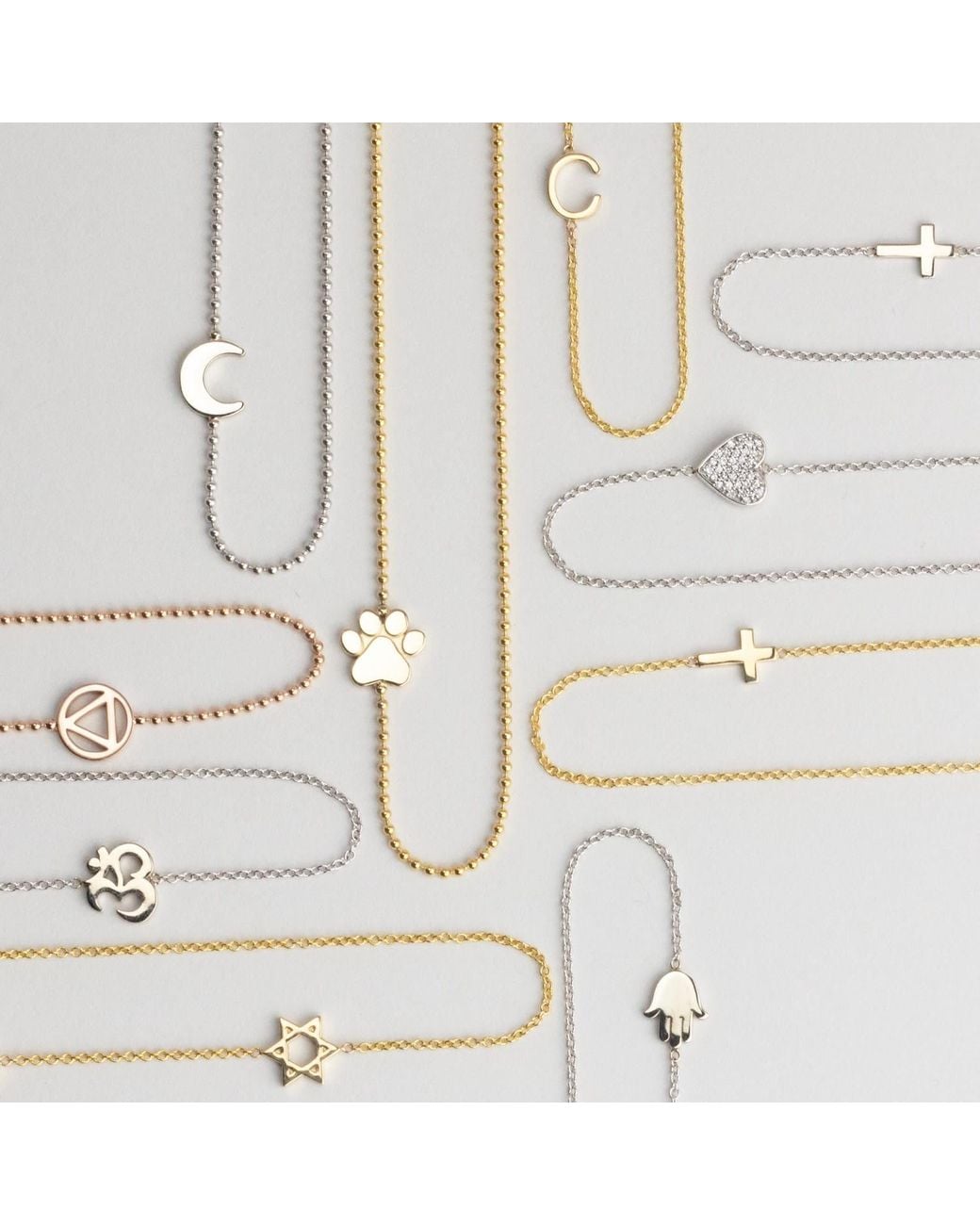 Maya Brenner Metallic 14K Asymmetrical Charm Necklace