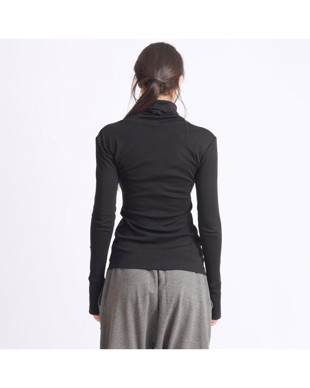 Metamorph Black Long Sleeve Top With Thumbholes