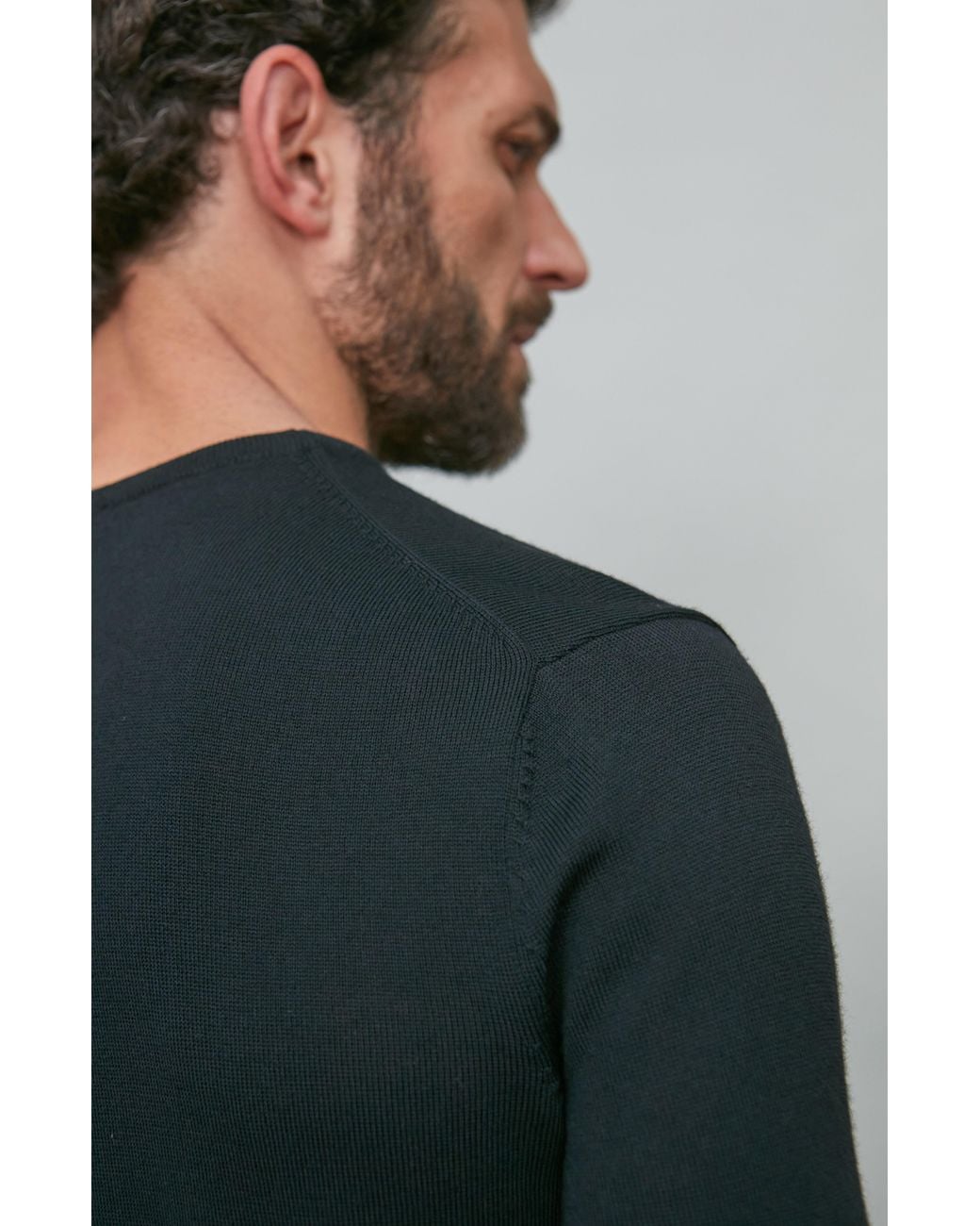 Paul James Knitwear Blue Extra Fine Merino Wool Chester V-Neck Jumper for men