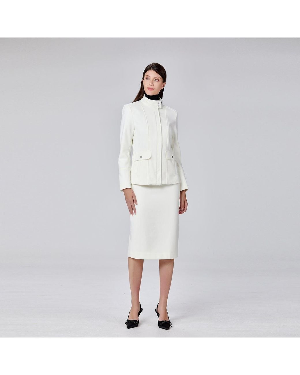 Smart and Joy Blue Straight Minimalist Skirt
