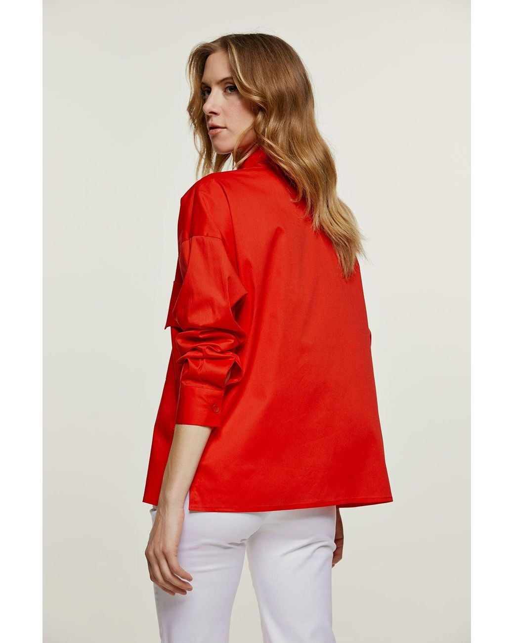 Conquista Red Poplin Style Shirt