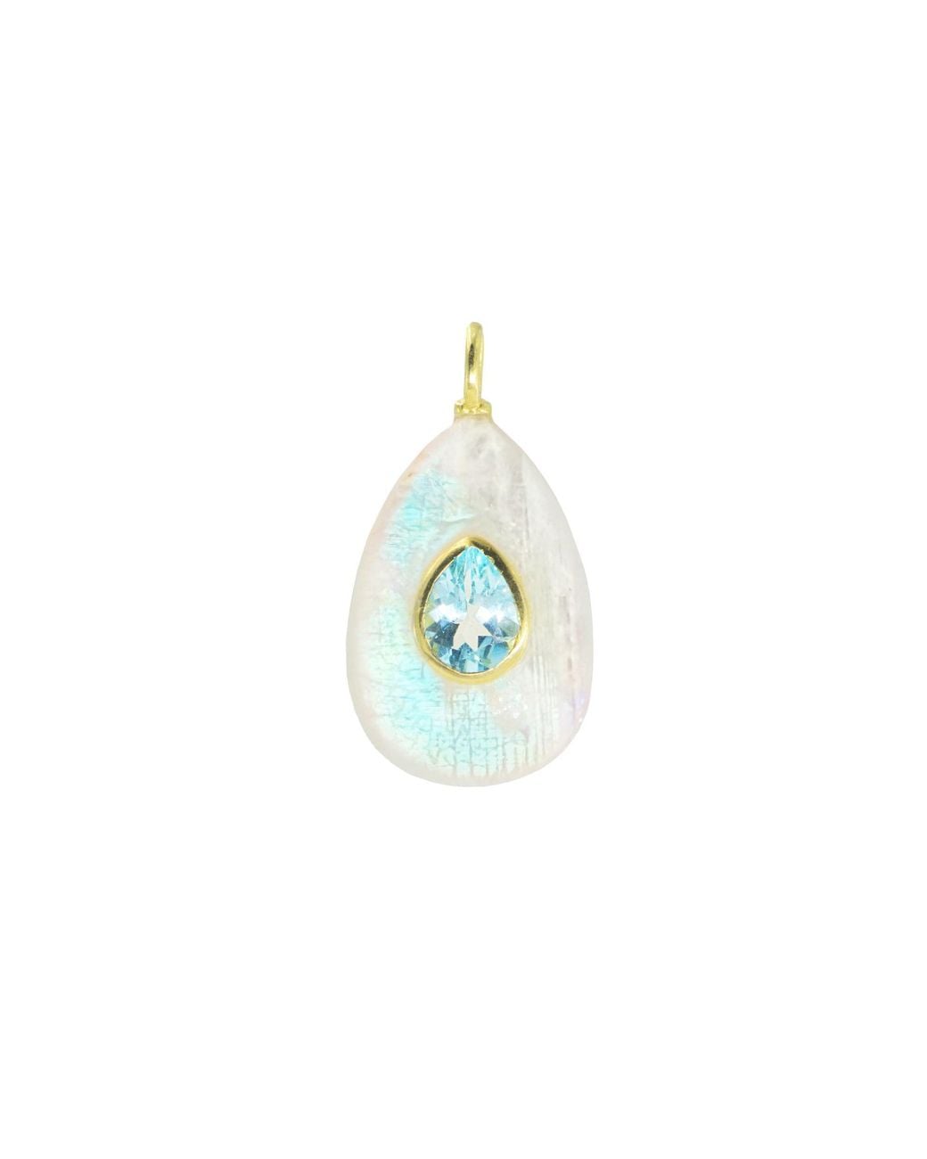 KAMARIA Metallic Moonstone Gemstone Pendant With Topaz
