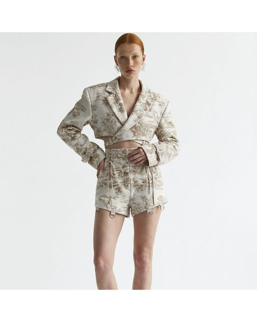 La Musa Gray Savoy Shorts