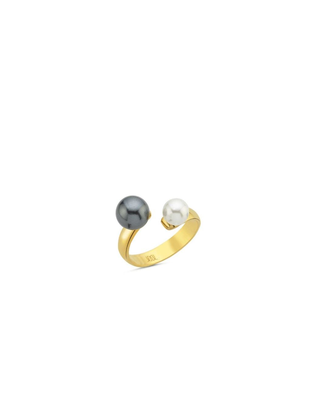 LINYA JEWELLERY Metallic Nera Pearl Ring