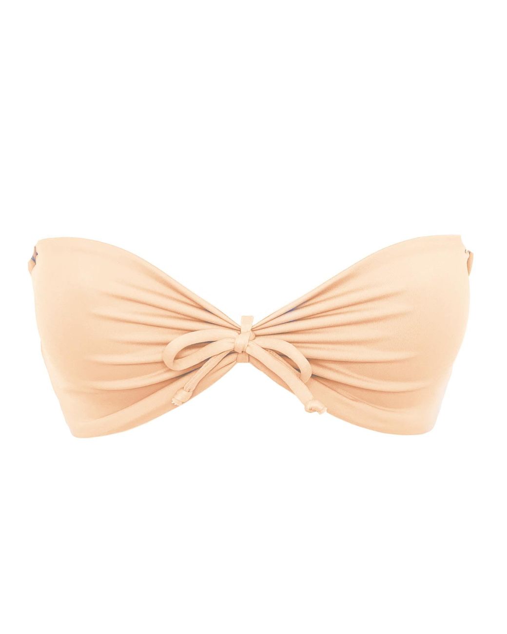 Terra Dea Natural Reversible Bandeau Bikini Top In Peach & Ivory