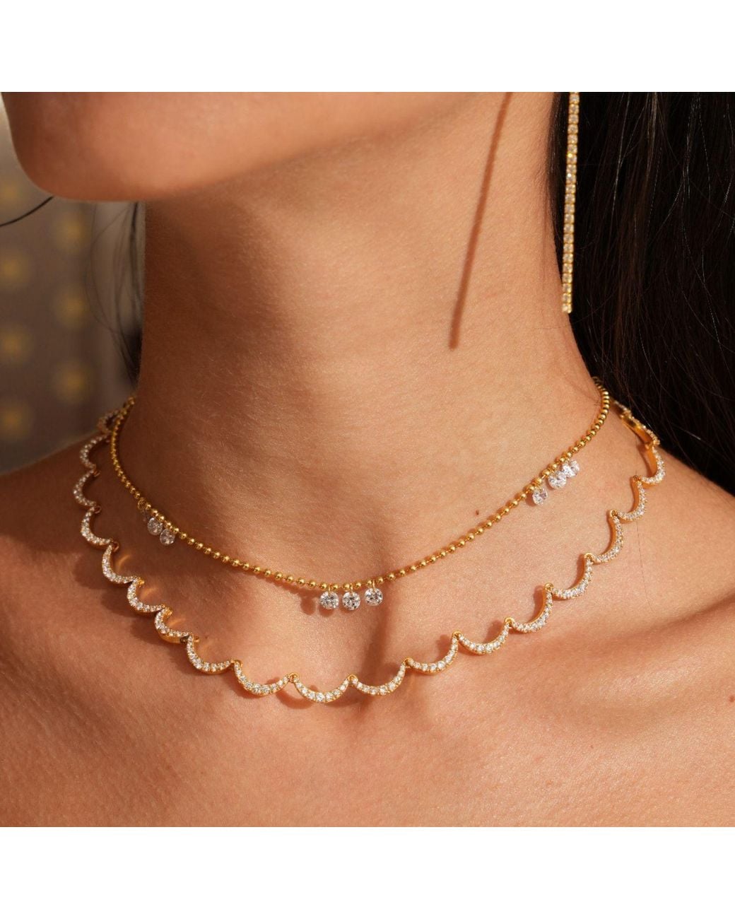Eyeconic by Samar Ajram Metallic Lulwa Dancing Diamonds Dainty Necklace