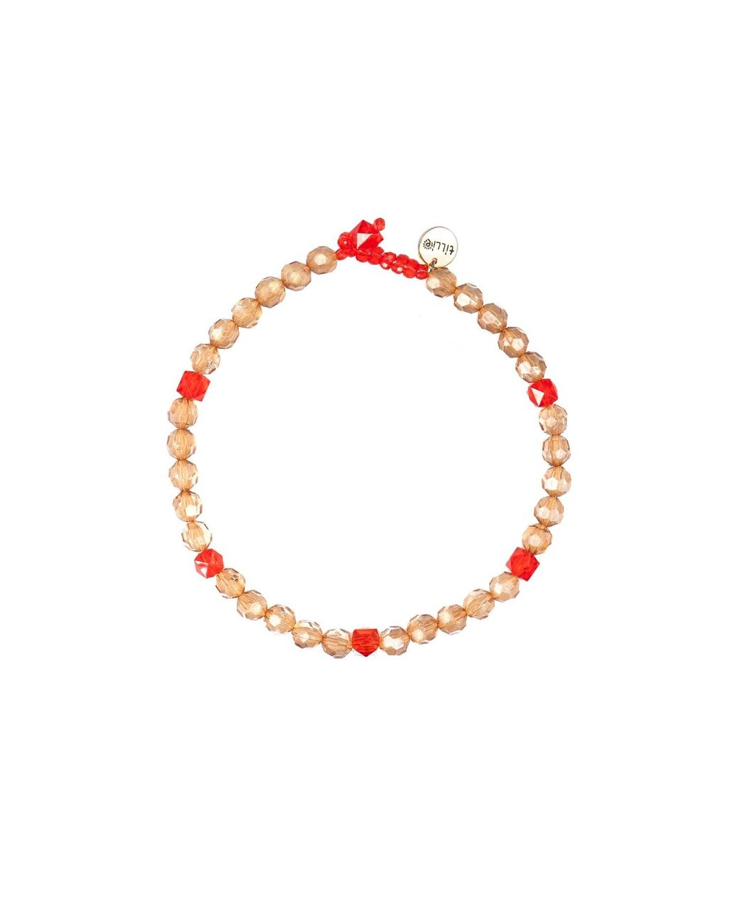 Tillie Beads Red Burly Wood Daily Wear Carnival Bead Necklace