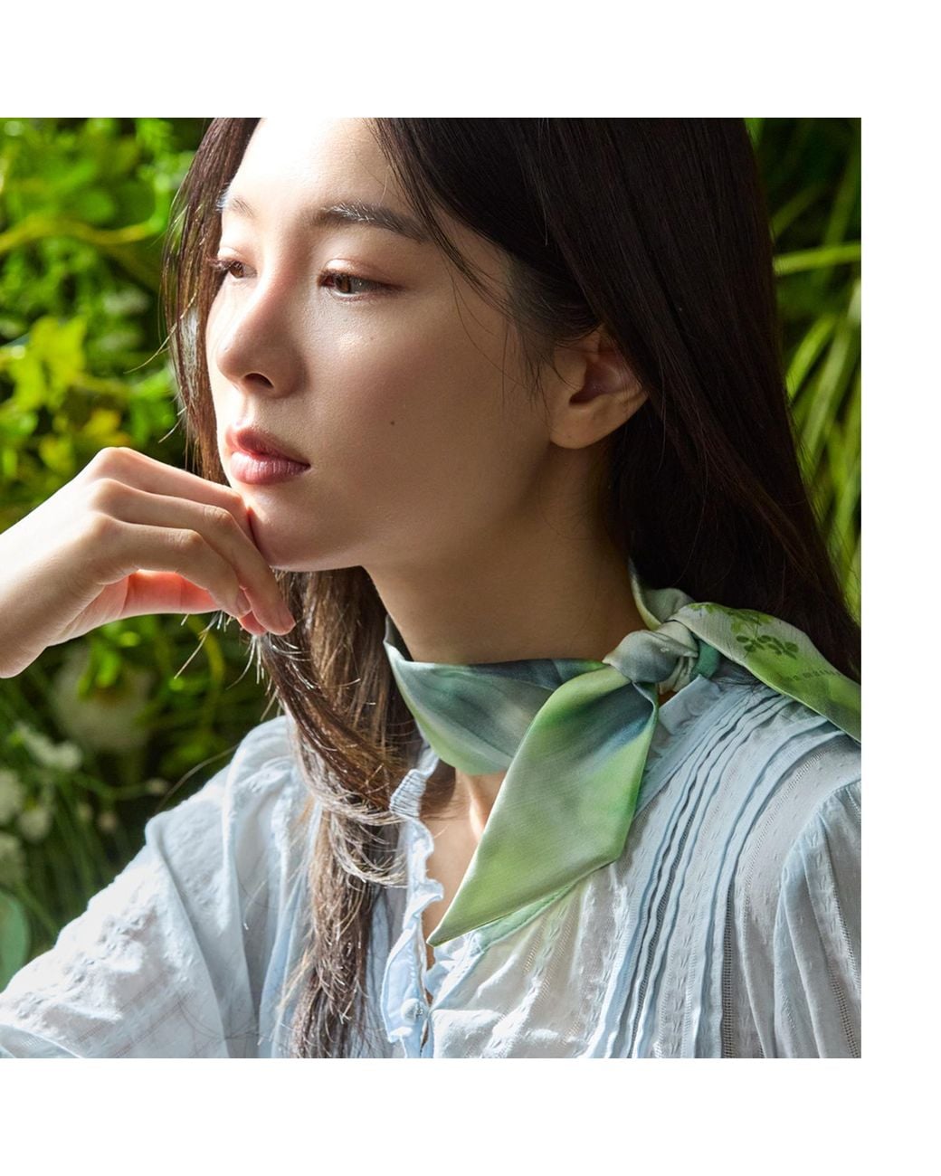 Ana Maison Green Drifting Sunlight Twilly Scarf