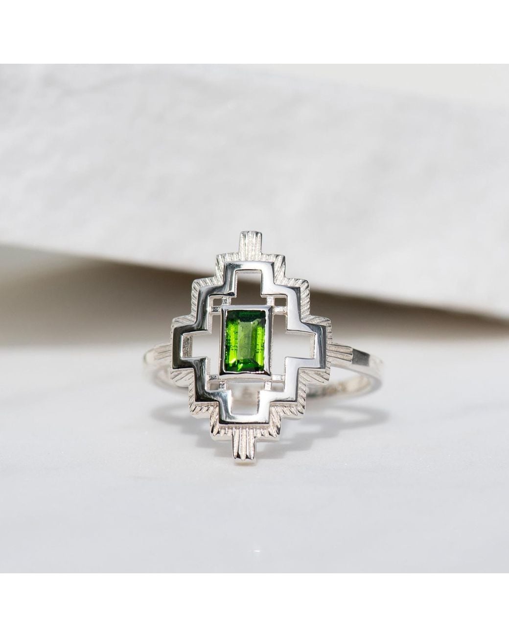 Zoe & Morgan Metallic Munay Ring Chrome Diopside