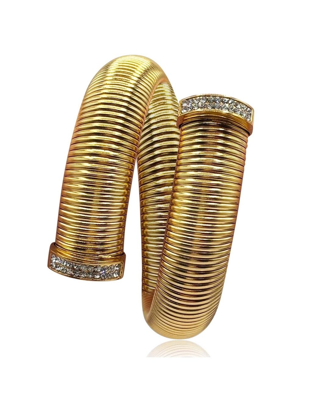 Michael Nash Jewelry Metallic Lisette Plated Sixteen Millimeter Cobra Bracelet With Pave Tips