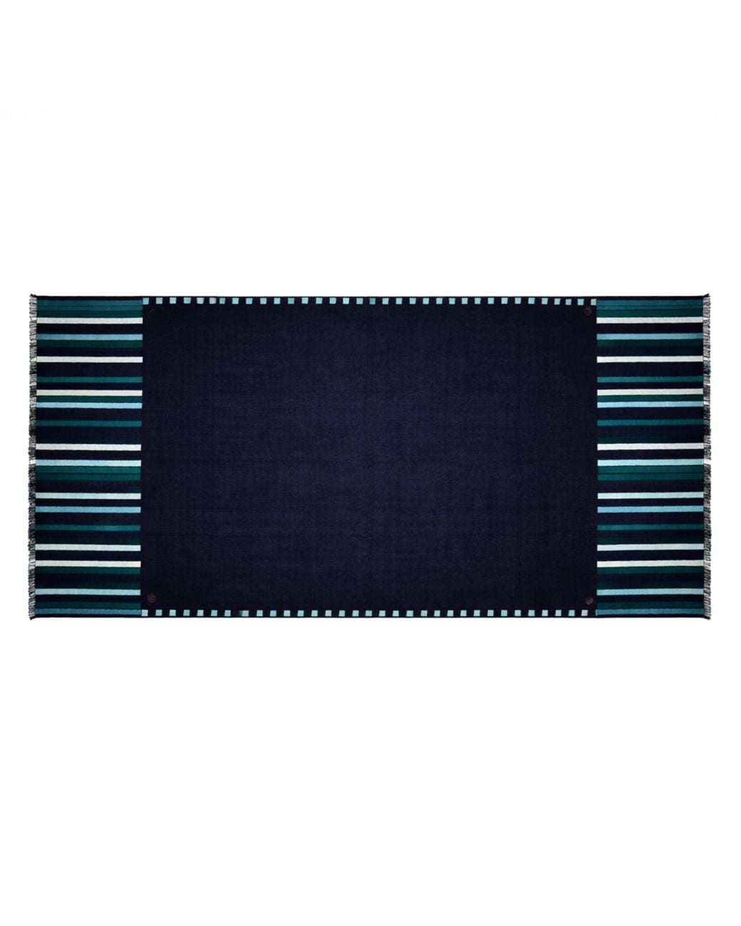 Pink Maharani Blue Cashmere Shawl With & Embroidery And Fringes