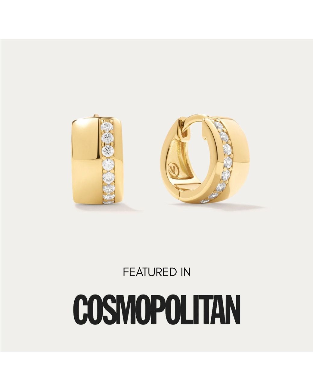 Vanhi Metallic Juni Pavé Chunky Huggie Earrings