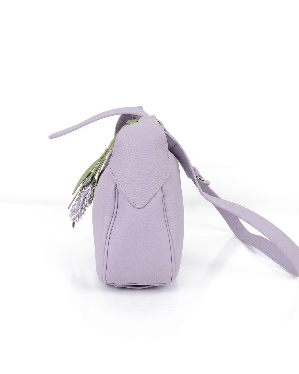 Modenaire Purple Soft Leather Shoulder Bag With Flap Closure And Adjustable Strap