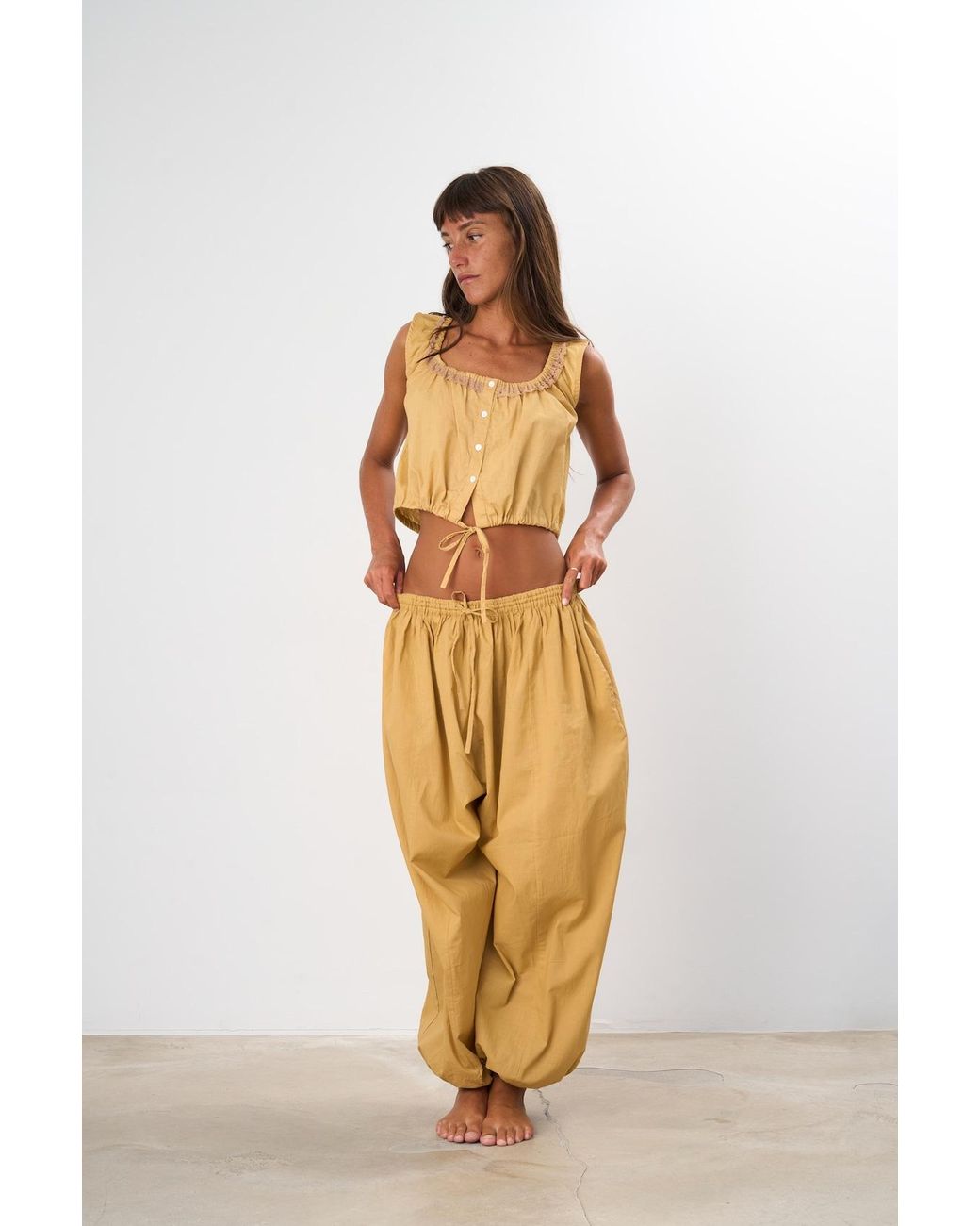 Par & Escala Yellow Ina Pants Camel
