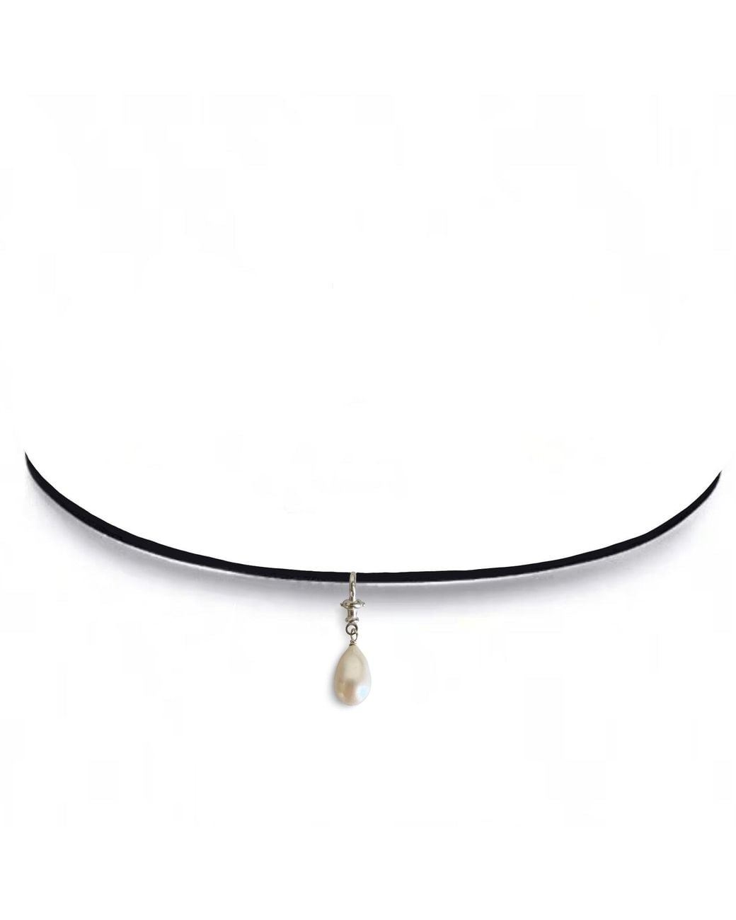 Leni James White The Francesca Pearl Drop Choker