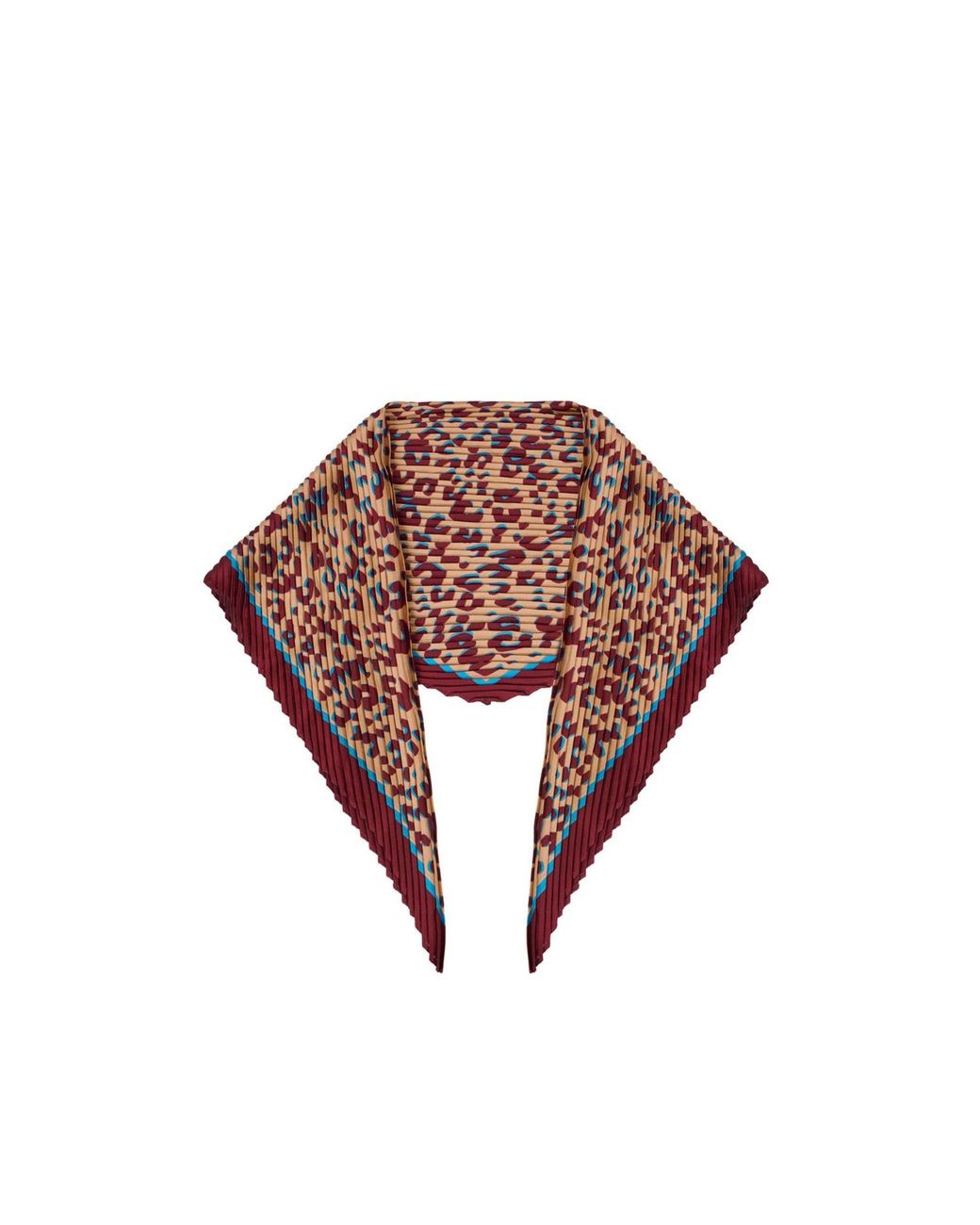 Saachi Brown Printed Pleated Burgundy Bandana