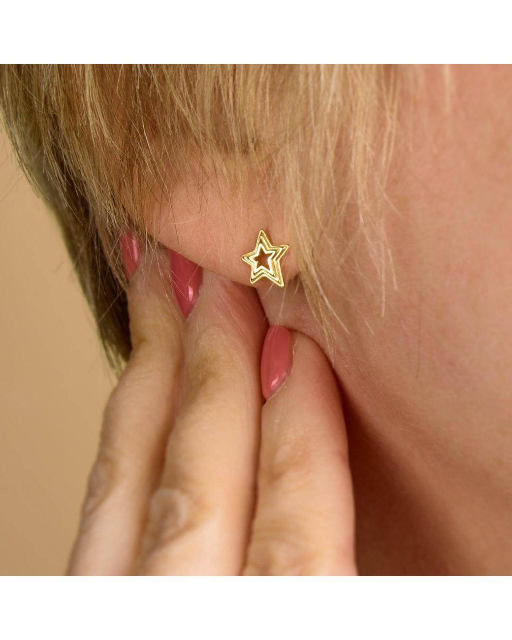 Nellou Jewellery Metallic Stellar Starburst Stud Earrings Sterling